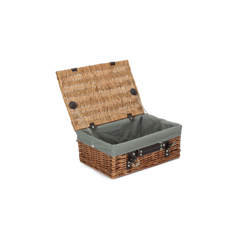 Wicker Basket with Lining, Double Steamed Hamper/Grey Lining