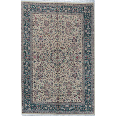 Hand-Knotted High-Quality Ivory Area Rug