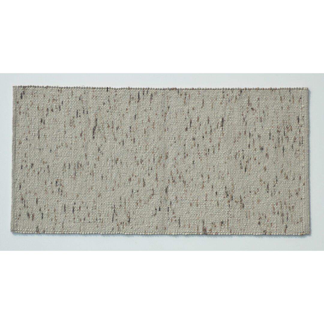 Handgefertigter Teppich Tori aus Wolle in Beige