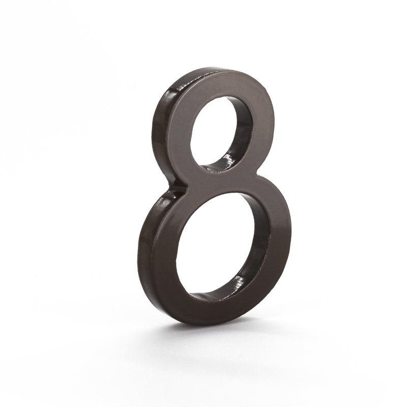 Numéro de maison à fixation flottante 6 po, Bronze romain, 8
