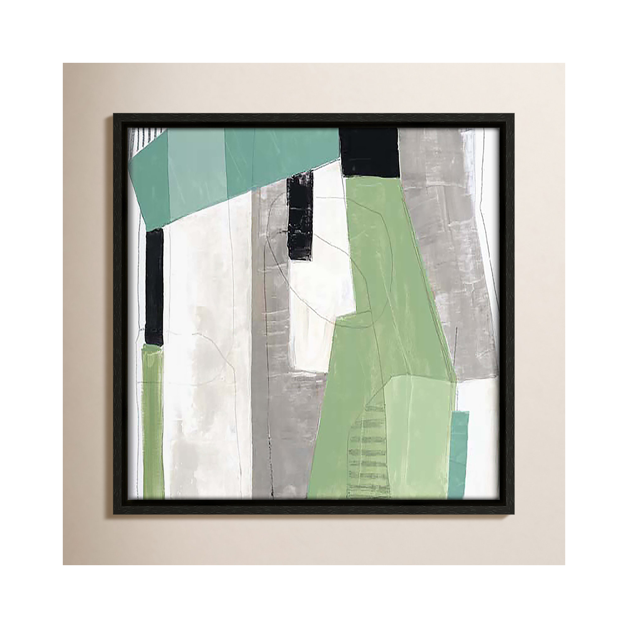 Evergreen Essence I by Tom Reeves, 13.5" H x 13.5" W x 2" D, Espresso Floater Framed
