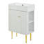 Meuble-lavabo 21,6 po, armoire combinée, meuble de rangement pour salle de bain, lavabo simple en céramique, rangement à droite-6430138