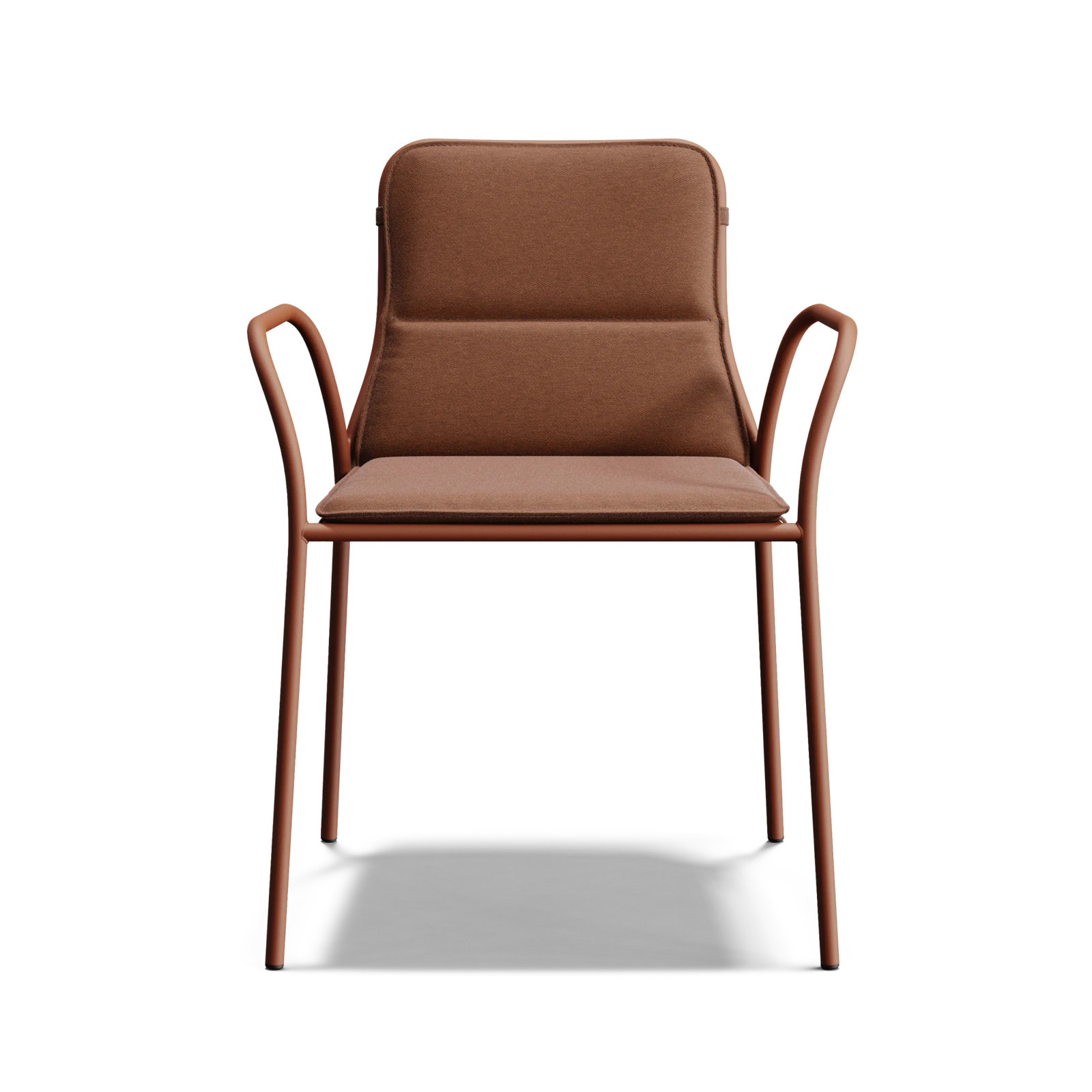 XY Premium All-Weather Wicker Outdoor Stacking Dining Armchair with Sunbrella® Cushion, Rust