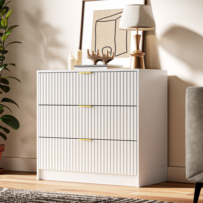 3 - Drawer Dresser, 31.5" W, White
