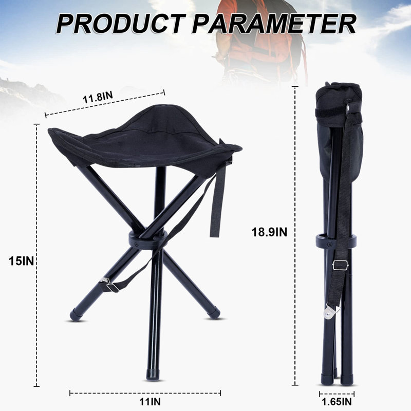 Ensemble de 1 chaise de plage pliante portative noire Arum