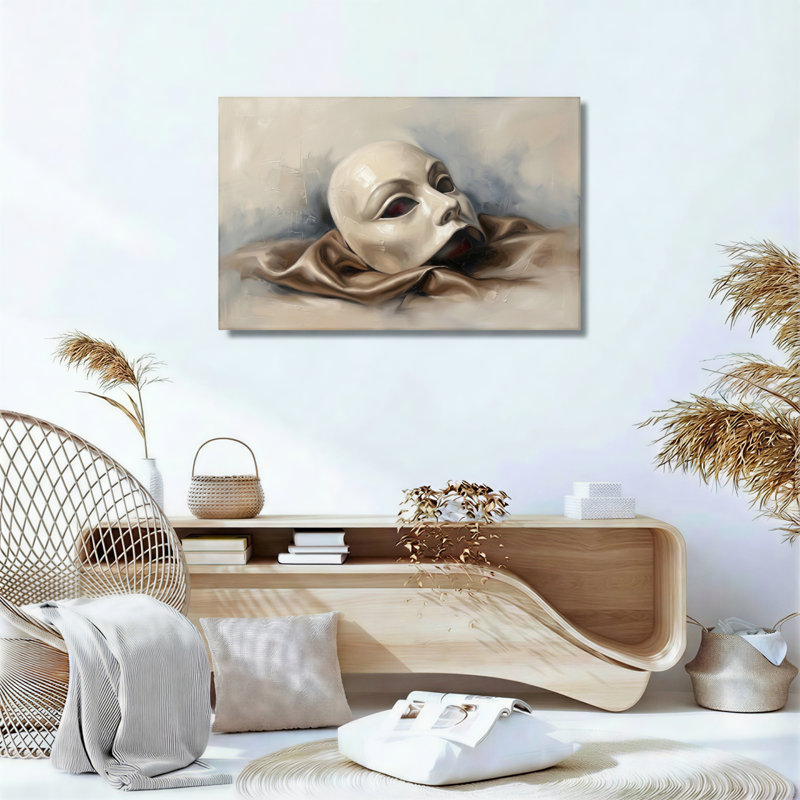 Ensemble de 1 tableau sur toile représentant un masque, H 36 po x l 48 po, Wrapped Canvas