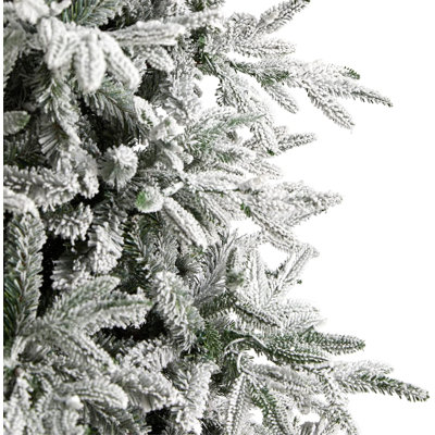  Manchester Flocked Spruce Artificial Christmas Tree With Lights 9.5ft