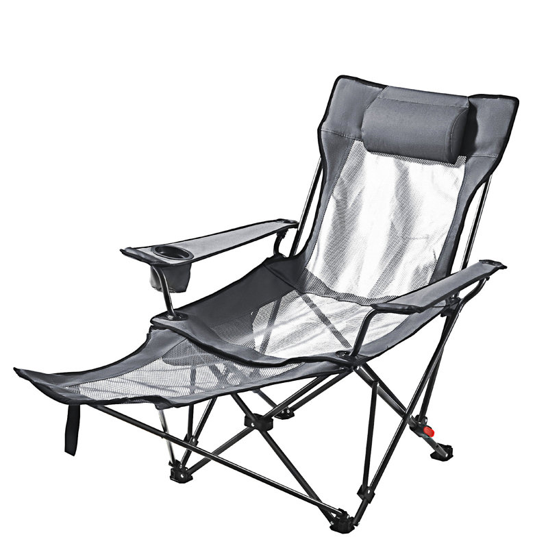 Chaise de camping portative inclinable et pliante