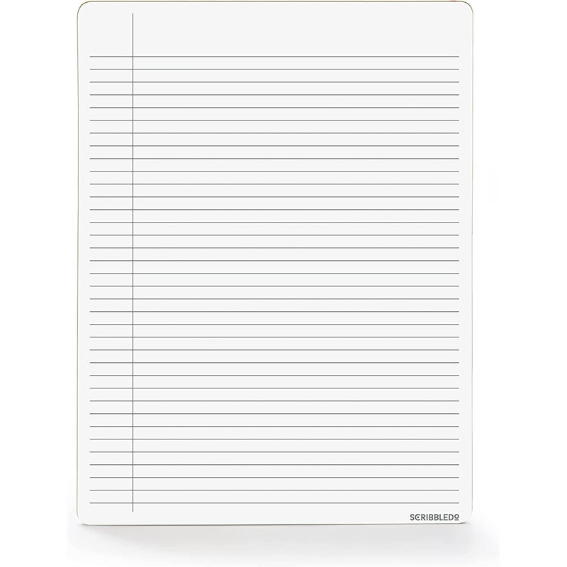 Scribbledo 2 Pack Dry Erase Notebook College Ruled Lined Board 9"x12" Reusable Lined Erasable Ruled Writing Note Pad Lapboard, Blank Whiteboard On Reverse