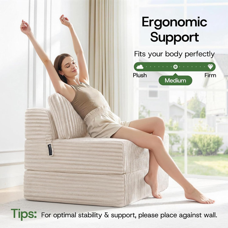 4 in 1 Convertible Folding Sofa Bed, Sleeper Chair, Space Saving Design