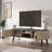 Haley 55" Mid-Century Modern 1-Shelf TV Stand for TVs up to 46" in Black Marble and White-1066009545
