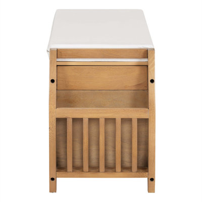 Banc de rangement multifonctionnel pour chaussures avec coussin d'entrée et de salon