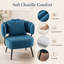 Chaise d'appoint rembourrée en velours côtelé avec structure en métal, chaises de loisirs simples pour salon, bleu-1781367350