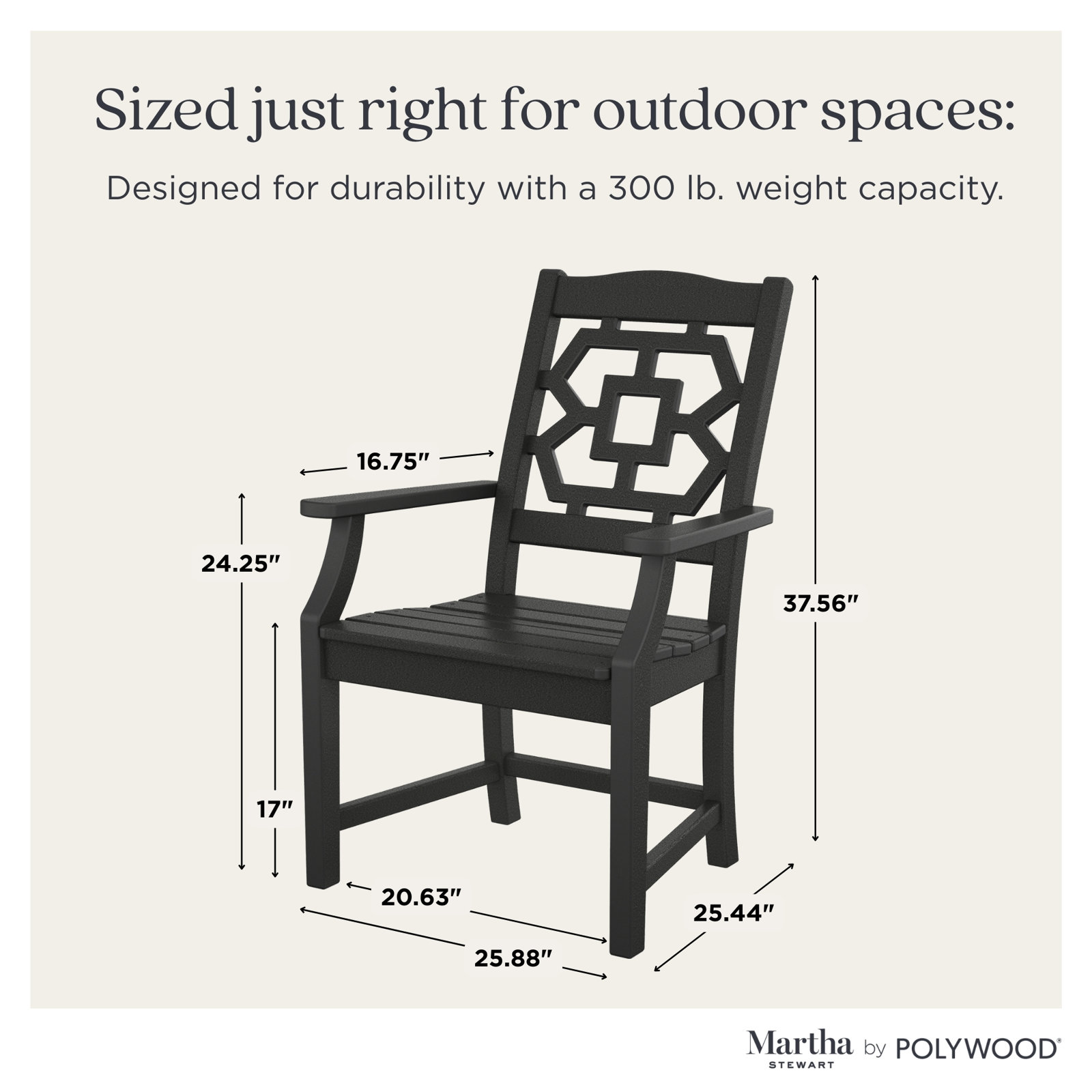Chinoiserie Outdoor Dining Armchair, White