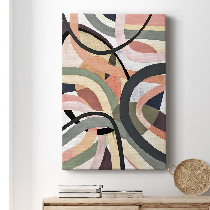 Pastel Tangle II - peinture sur toile tendue, H 18 po x l 12 po x P 1 po