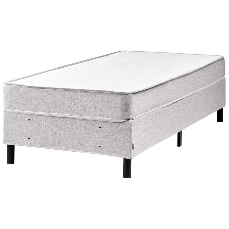 Upholstered Fabric Bed with Mattress, European Single (90 x 200 cm), Gray