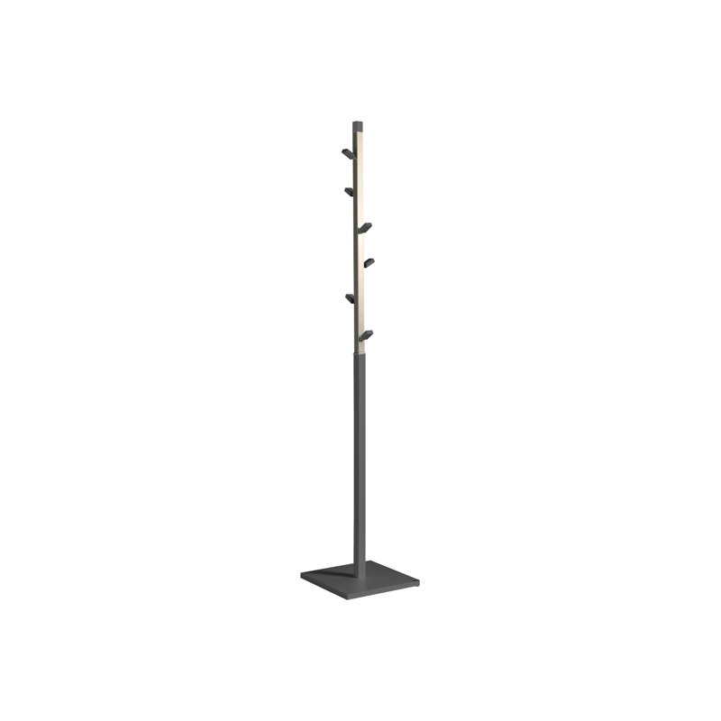 Belgica Freestanding 6 - Hook Coat Rack, Grey