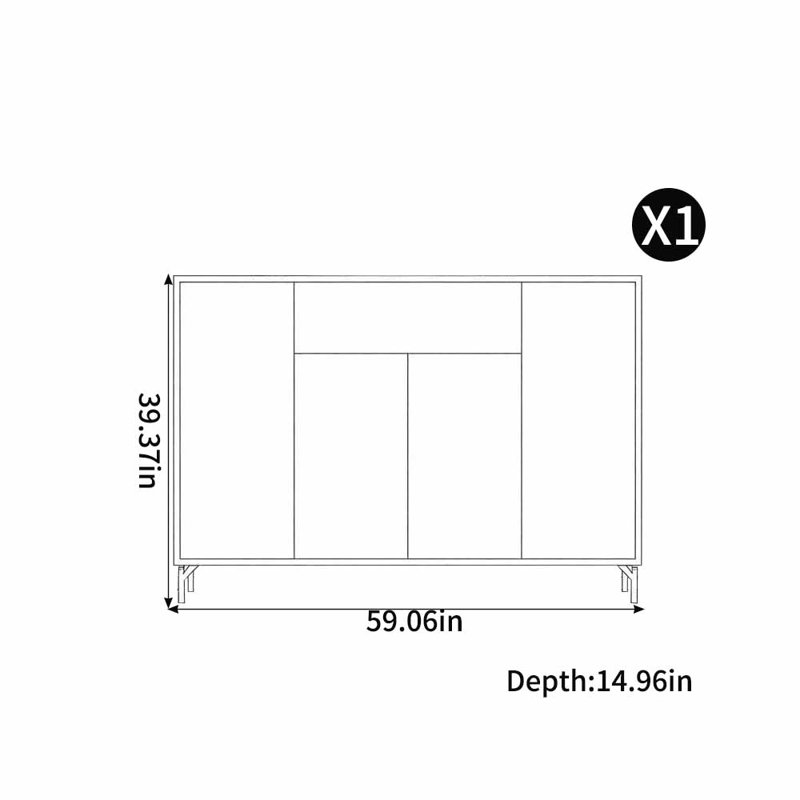 Tremaine, 39.37" H x 59.06" W x 14.96" D