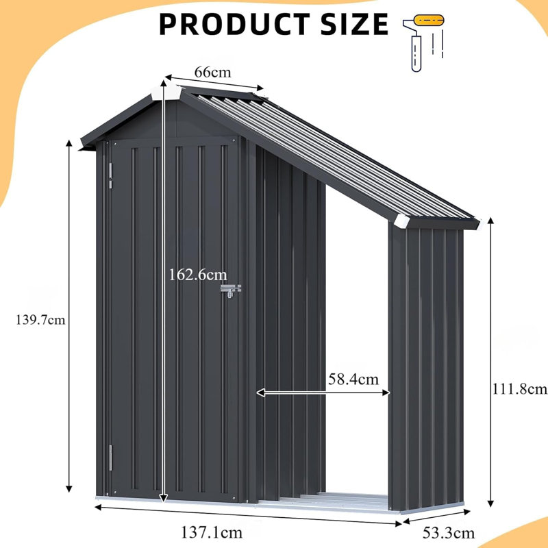 Waterproof Outdoor Storage Cabinet With Shelves And Firewood Rack