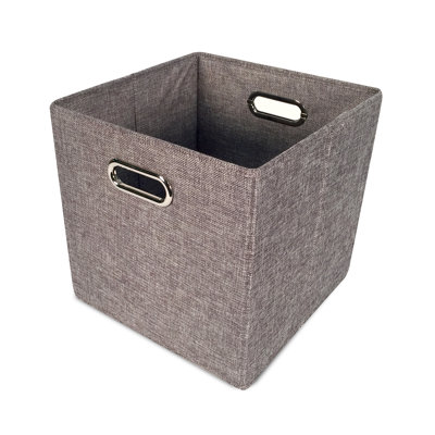 Cube Tweed Storage Bin Burgandy