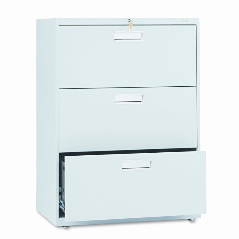 Brigade 600 Series 3-Drawer Lateral Filing Cabinet, Light Gray