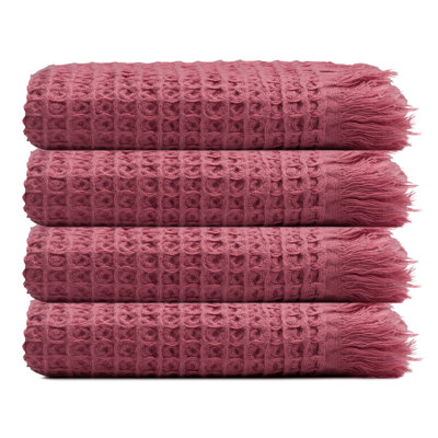 Waffle Turkish Cotton Kitchen & Guest Towel Set of 4