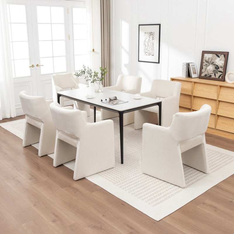 Chaise de salle à manger rembourrée Noah, Beige