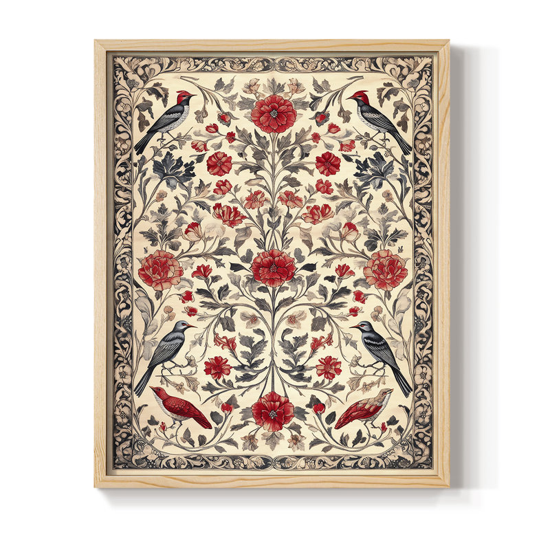 WM MORRIS Series CCXII Framed Print - Solid Wood, 11" H x 9" W