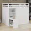Lit mezzanine avec garde-robe, bureau et tablettes-1175810892