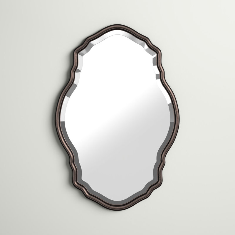Oaklynn Wood Elongated Wall Mirror, Dark Bronze