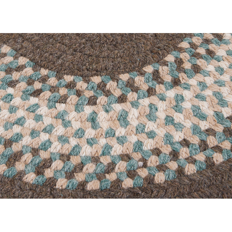 Tapis réversible en mélange de laine Serafin - écorce, Rond 10 pi