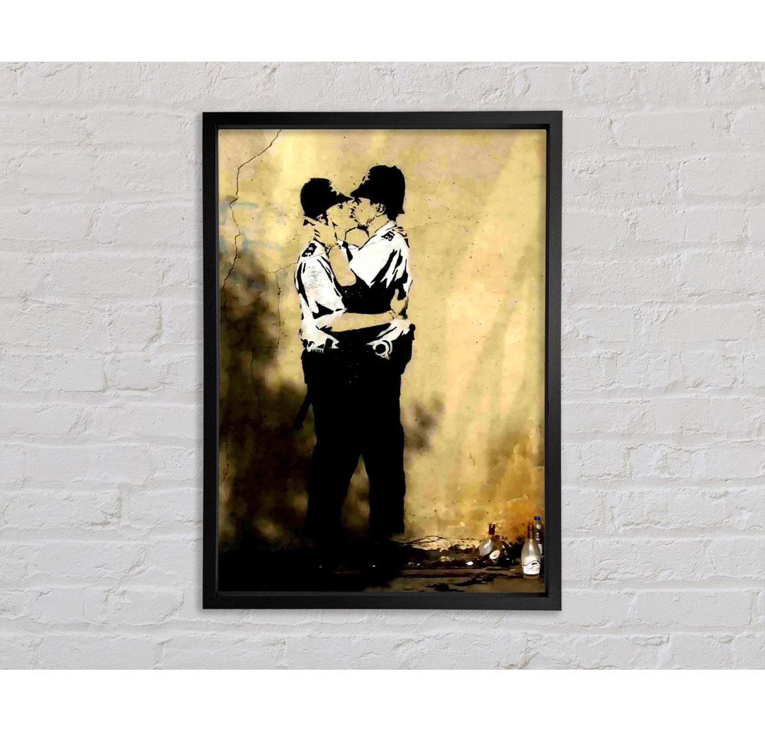 Kissing Coppers Portrait - Einzelner Bilderrahmen Kunstdrucke auf Leinwand