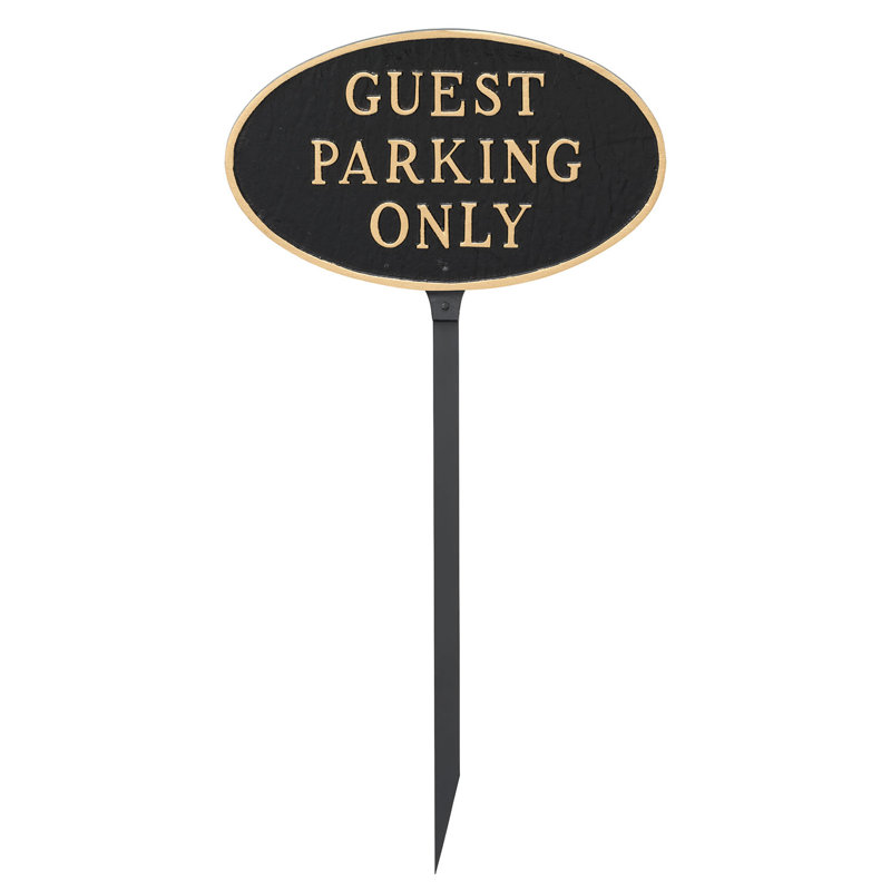 Guest Parking Only Statement Garden Sign, Black/Gold