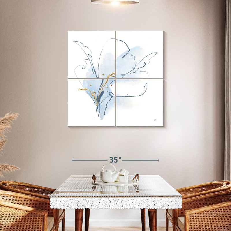 Bleu et or floral I