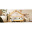 Lit simple en bois dans une cabane dans un arbre avec rails à coussin souple, pour enfants, adolescents, filles, garçons, blanc