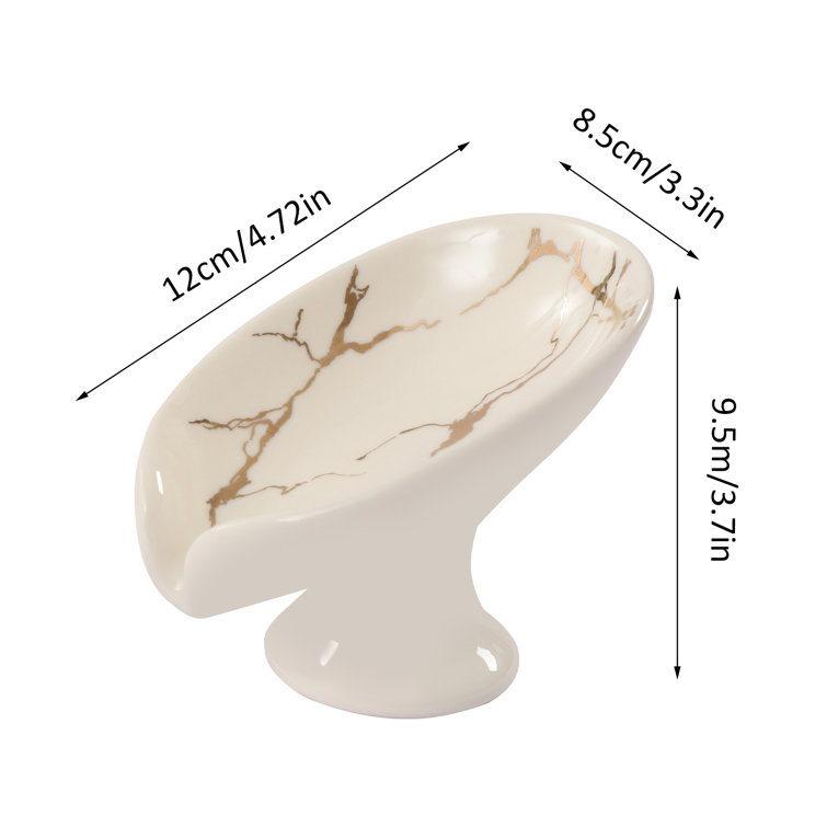 Rebrilliant Ceramic Self Draining Leaf Soap Dish