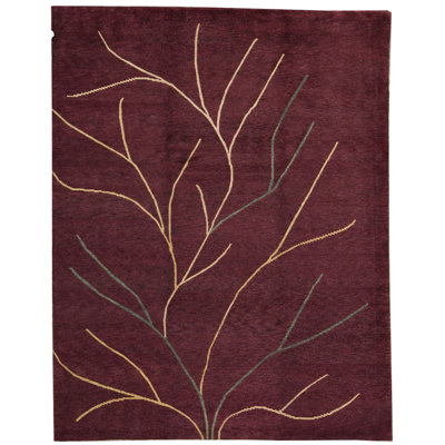 Himalayan Wool Abstract Area Rug in Peach