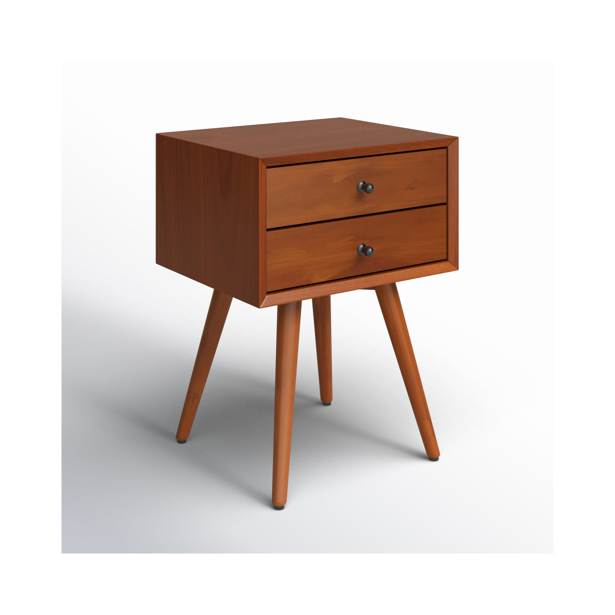 Williams 2-Drawer Mini Nightstand, Chestnut