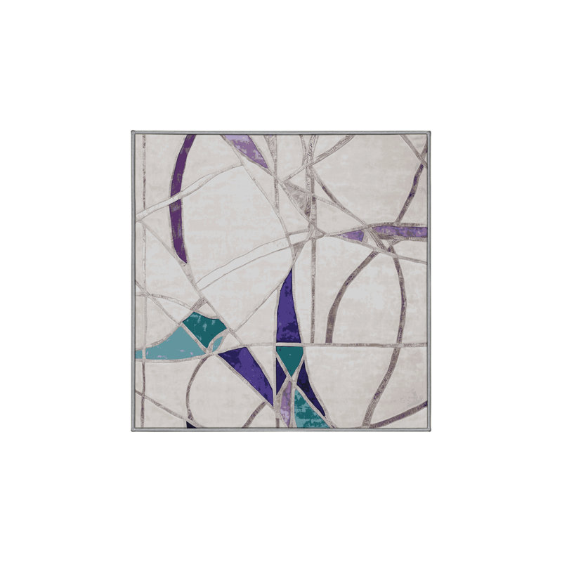 Tapis gris soyeux et moelleux, Carré 5 pi