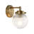 1-Light Ribbed Glass Globe Wall Sconce