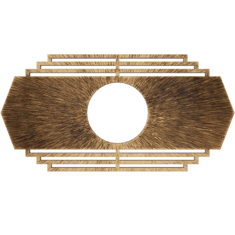 Médaillon de plafond percé en PVC de qualité architecturale 34 po x l 17 po x H 9 po x P 1 po, Bronze vieilli