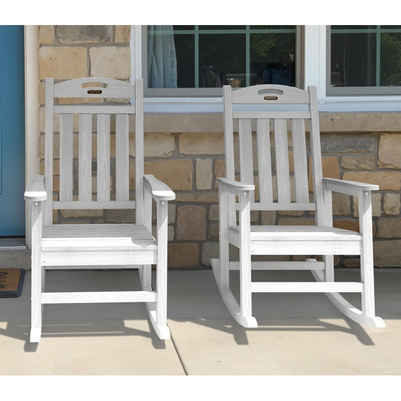 Chaise berçante en PEHD à bascule Adirondack, Blanc