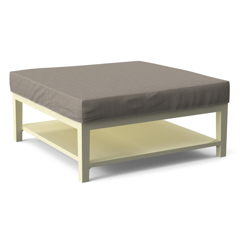 Hammond Square Ottoman, Antique Black Finish, Stone Crypton Performance; 0884-83