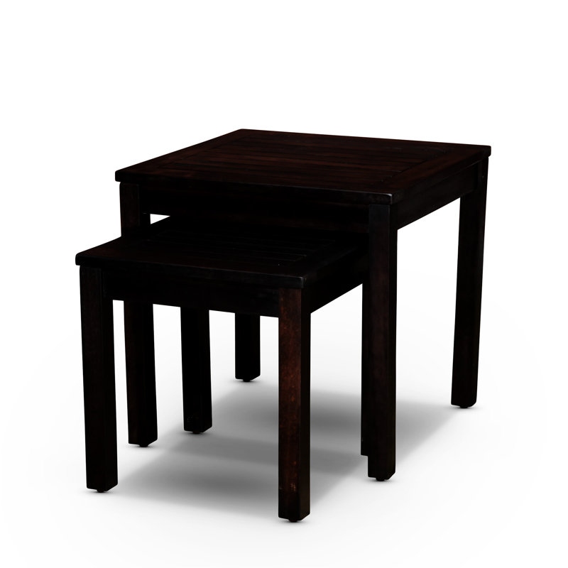 Ensemble de 2 tables gigognes en eucalyptus