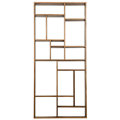 Malic Solid Wood Geometric Bookcase