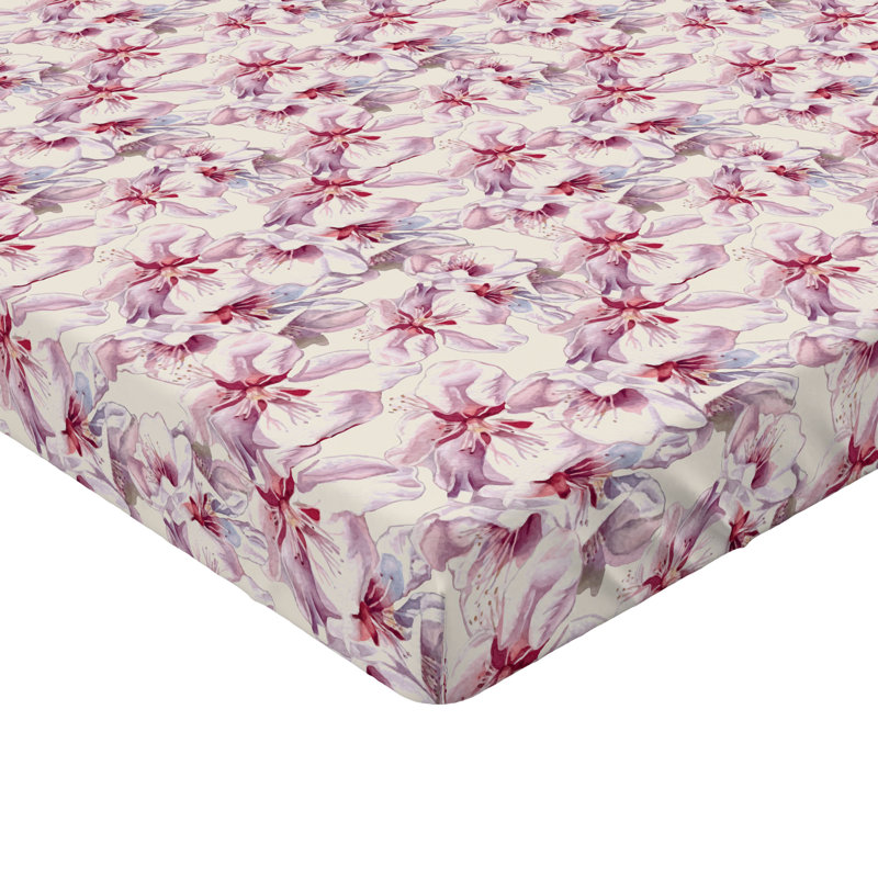 Drap-housse Ambesonne Cherry Blossom, California King Fitted Sheet
