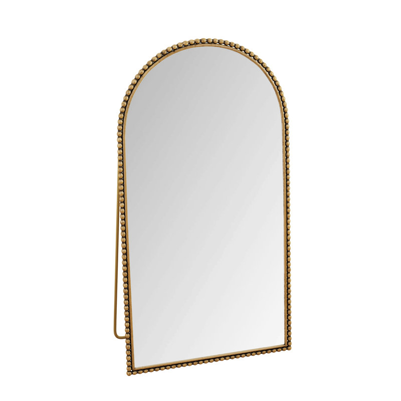 Arch Full Length Mirror With Supporting Feet For Living Room, Bedroom, Gold