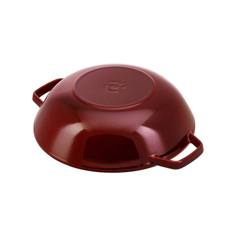 Staub Cast Iron Wok with Lid, Grenadine Red