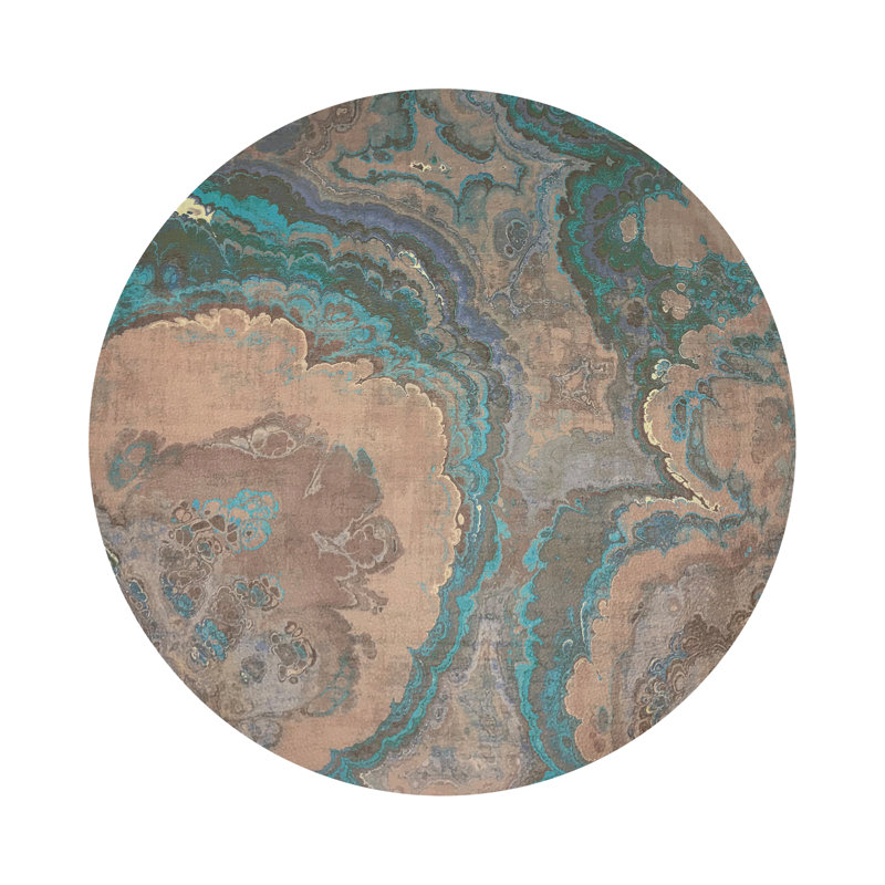 Agate Malachite Vegan Leather Round Coasters, Clay