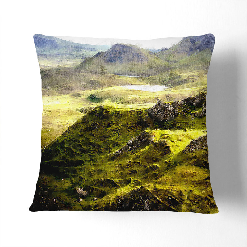 Portree in the Isle of Skye Scotland Cushion with Filling, 55cm H x 55cm W x 20cm D, White